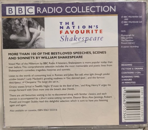 The NATION'S FAVOURITE SHAKESPEARE Eleanor Bron 1999 CD Top-quality