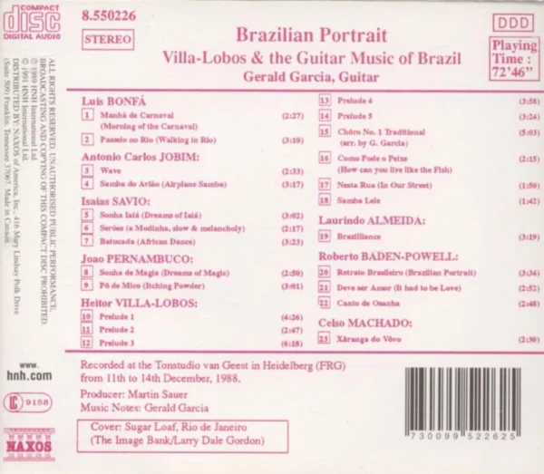 Brazilian Portrait Gerald Garcia 1991 CD Top-quality Free UK shipping