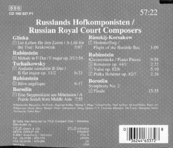 Russian Royal Court Composers Russian Royal Court Composers 1992 CD Top-quality