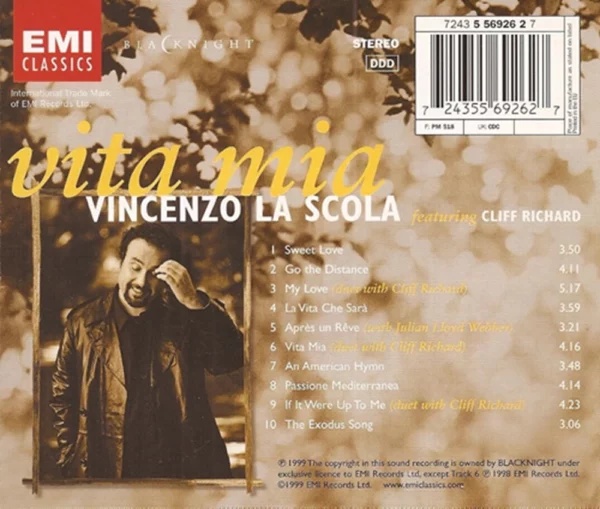 Vita Mia Vincenzo La Scola 1999 CD Top-quality Free UK shipping