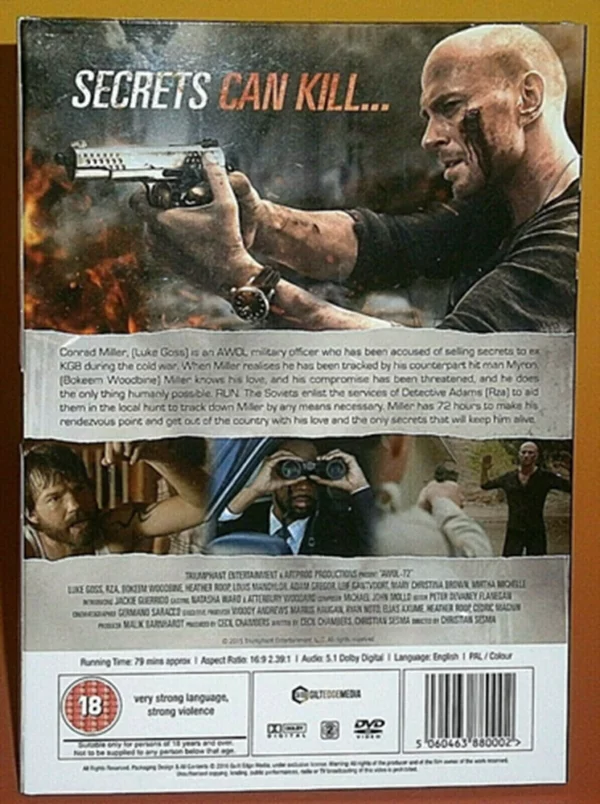 Awol 72 DVD 2015 Action Thriller Film Starring luke Goss 2000 DVD Top-quality