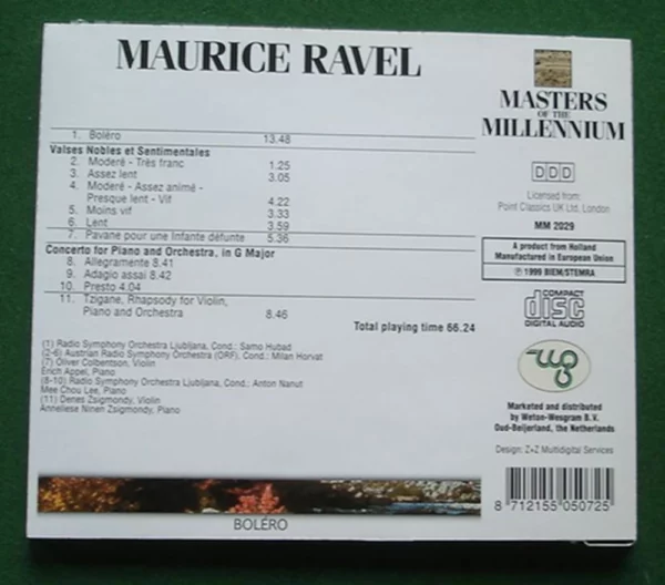 Bolero Ravel Maurice 1999 New CD Top-quality Free UK shipping