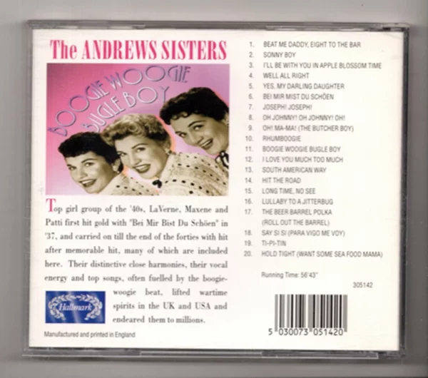 Boogie Woogie Bugle Boy The Andrews Sisters CD Top-quality Free UK shipping