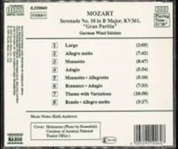 Serenade No 10 Mozart 1988 CD Top-quality Free UK shipping