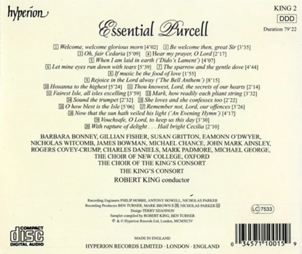 Essential Purcell Henry Purcell 2000 CD Top-quality Free UK shipping