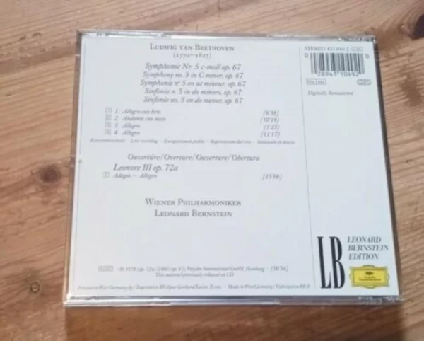 Beethoven Symphony No 5 Leonore Overture Bernstein various 1978 CD Top-quality