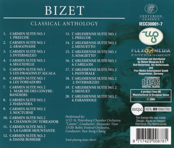 Carmen Suites Nos. 1 & 2 · L'Arlésienne Suites Nos. 1 & 2 Bizet 2004 CD