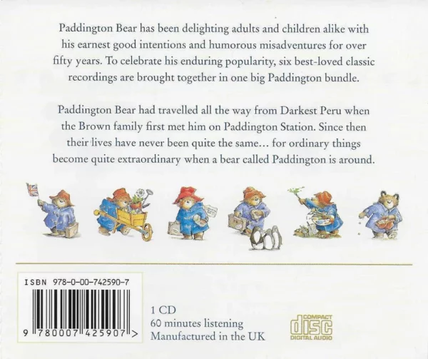 The Paddington Treasury for the Very Young Michael Bond 2010 CD Top-quality