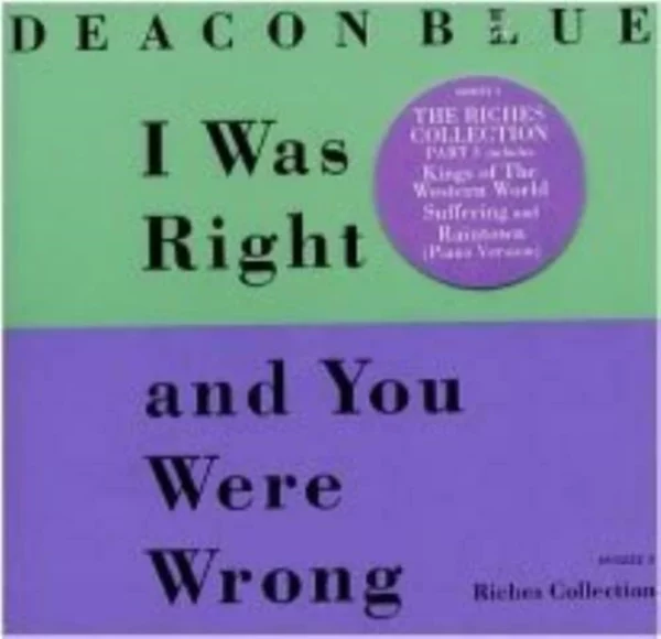 I Was Right And You Were Wrong Deacon Blue 1994 CD Top-quality Free UK shipping