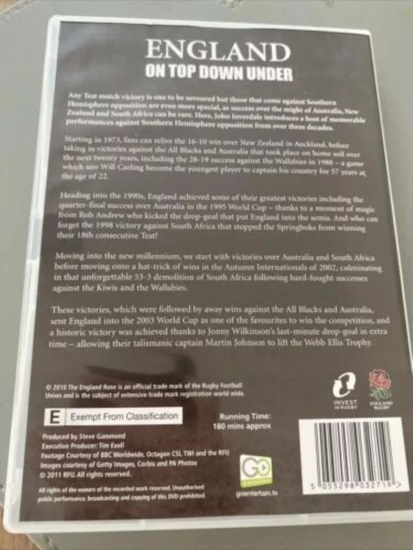 England Rugby: On Top Down under 2011 DVD Top-quality Free UK shipping