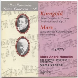 Korngold & Marx : Piano Concertos Erich Wolfgang Korngold 1998 CD Top-quality