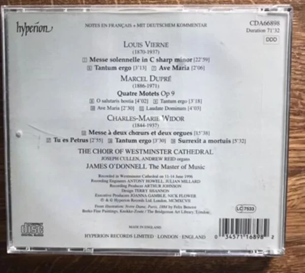 Vierne, Widor & Dupré: Masses and Motets various 1997 CD Top-quality