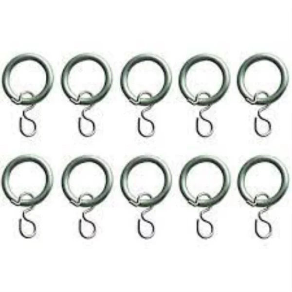 Metal Curtain Rings with S Hooks, Pack of 10 Top-quality Free UK shipping