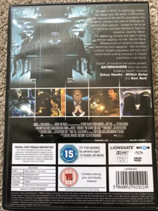 Daybreakers Willem Dafoe 2010 DVD Top-quality Free UK shipping