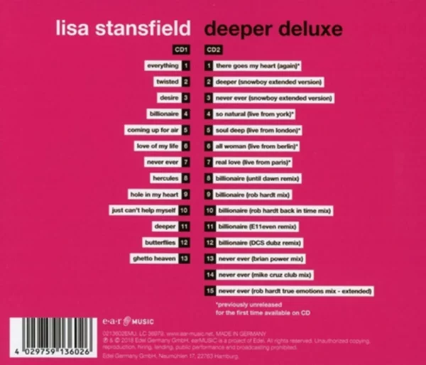 Deeper Lisa Stansfield 2018 CD Top-quality Free UK shipping