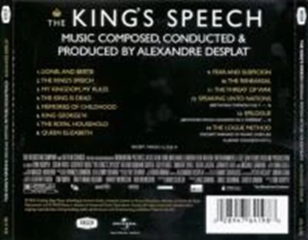 The King's Speech Alexandre Desplat CD Top-quality Free UK shipping