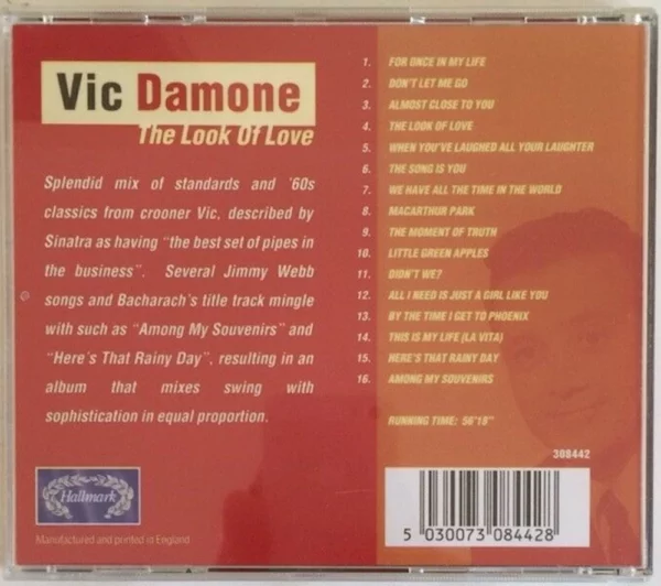 Vic Damone - Look of Love Vic Damone 1998 CD Top-quality Free UK shipping