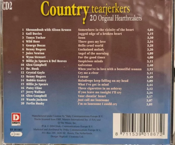 Country Tearjerkers Various 2004 CD Top-quality Free UK shipping