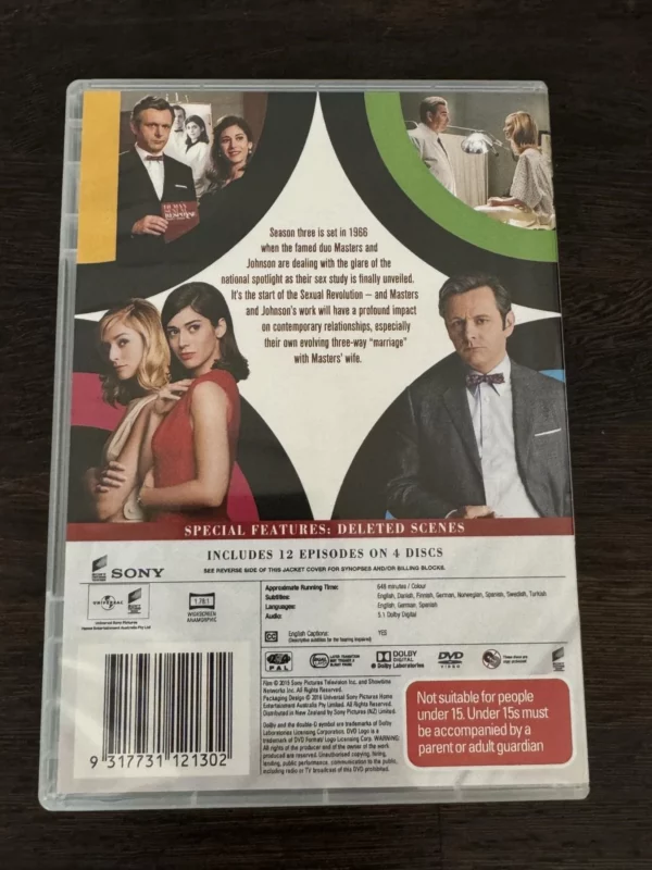 Masters of Sex : Season 3 Michael Sheen 2015 DVD Top-quality Free UK shipping