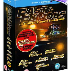 Fast & Furious 1-6 Vin Diesel 2015 Blu-ray Top-quality Free UK shipping