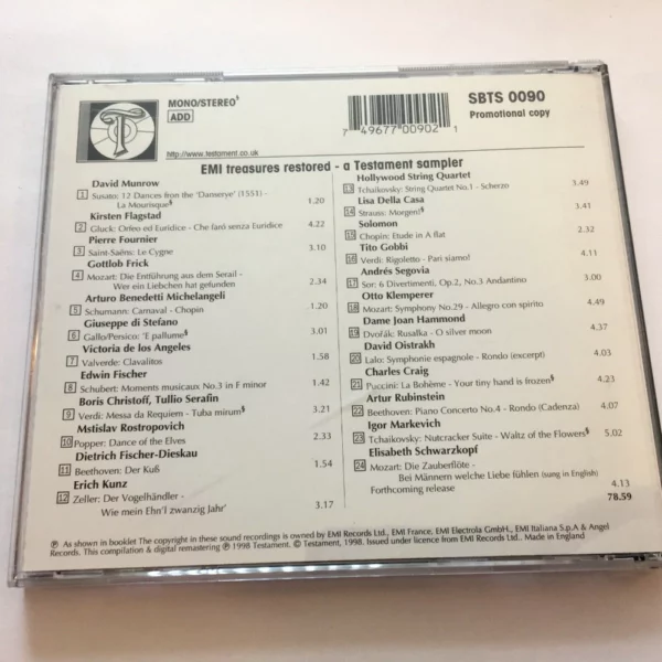 EMI Treasures Restored : A Testament Sampler Testament 1987 CD Top-quality