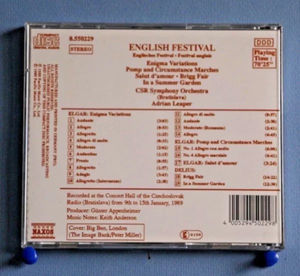 English Festival CSR SYMPHONY ORCHESTRA 1989 CD Top-quality Free UK shipping