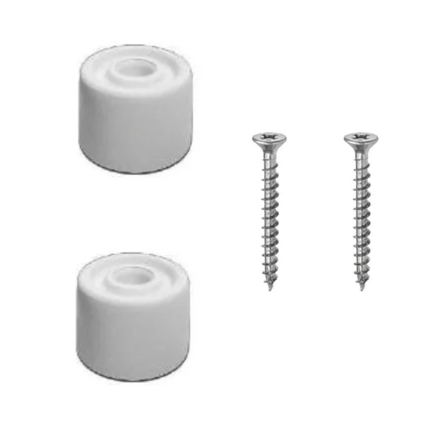 WHITE RUBBER DOOR STOP INCLUDES SCREWS PACK OF 2 Top-quality Free UK shipping