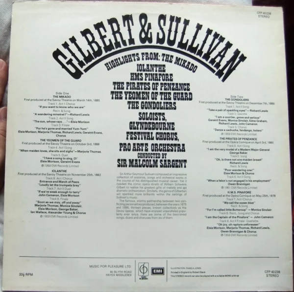 Gilbert & Sullivan - Highlights From The Mikado Various 1958 Records Top-quality