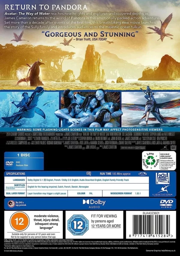 Avatar: The Way of Water Sam Worthington 2023 DVD Top-quality Free UK shipping