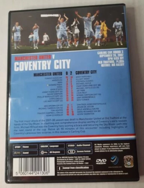 Coventry City v Manchester United (Carling Cup 2007/08) [DVD] DVD Top-quality