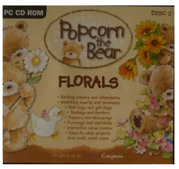 Craft CD - Popcorn the Bear, Florals Top-quality Free UK shipping