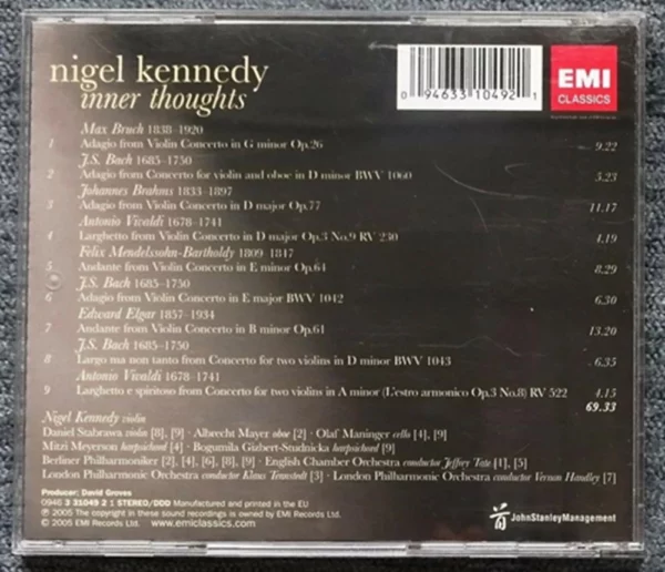 Inner Thoughts Nigel Kennedy 2005 CD Top-quality Free UK shipping