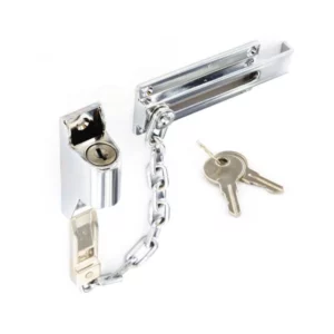 Chrome Locking Door Chain with Key Top-quality Free UK shipping