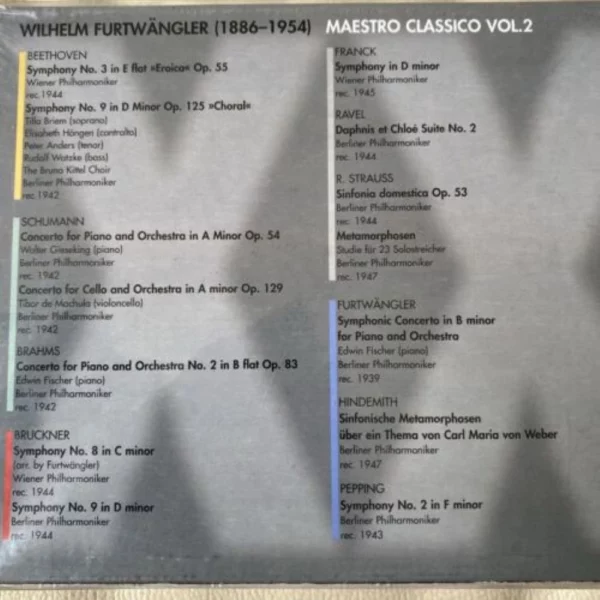 Maestro Classico Vol. 2 Wilhelm Furtwängler CD Top-quality Free UK shipping