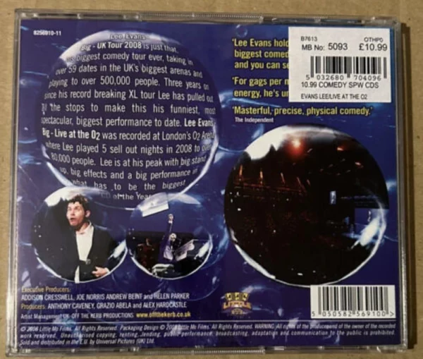 Big - Live At The O2 Lee Evans 2008 CD Top-quality Free UK shipping