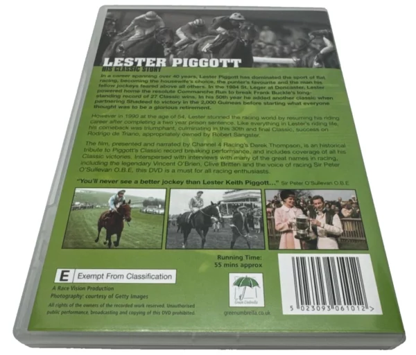 Lester Piggott His Classic Story DVD Top-quality Free UK shipping