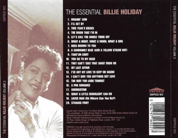 The Essential Billie Holiday, Vol. 3 Billie Holiday 2003 CD Top-quality