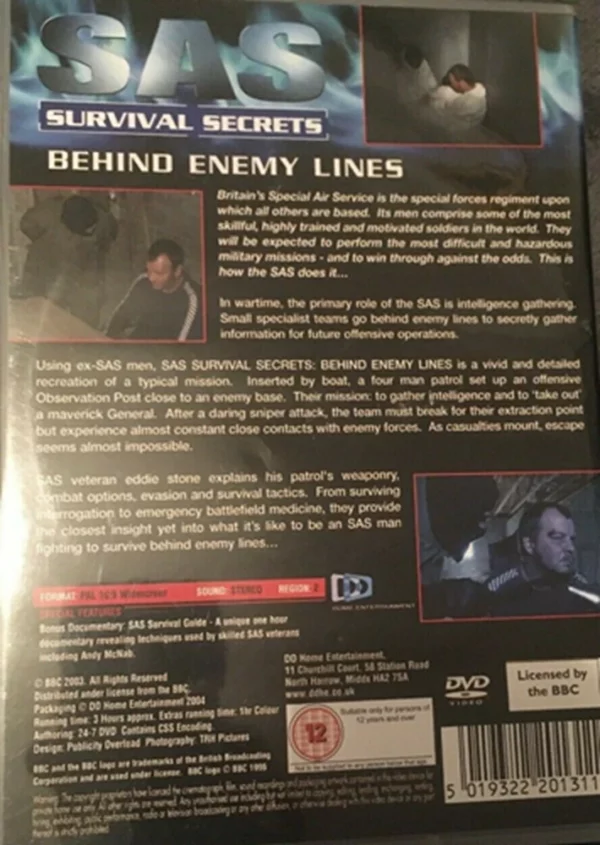 SAS Survival Secrets - Behind Enemy Lines BBC Who Dares Wins 2004 DVD