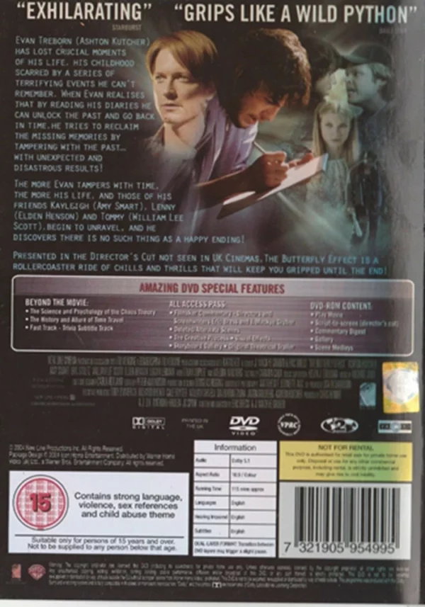 The Butterfly Effect Ashton Kutcher 2004 DVD Top-quality Free UK shipping