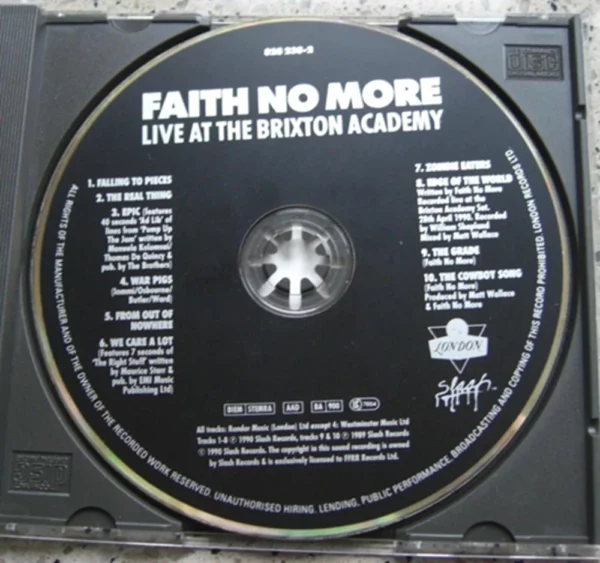 Faith No More: Live, Brixton Academy Faith No More 1991 CD Top-quality