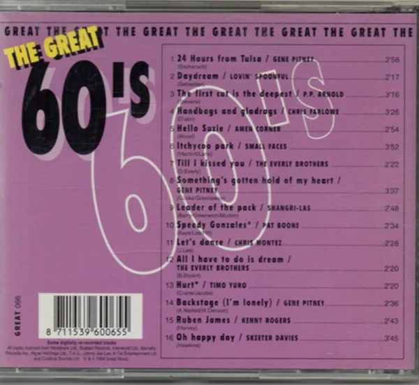 The Great 60's vol 2 Various 1994 CD Top-quality Free UK shipping