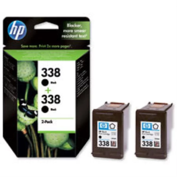 2 x Genuine HP 338 Black Inkjet Cartridges Top-quality Free UK shipping