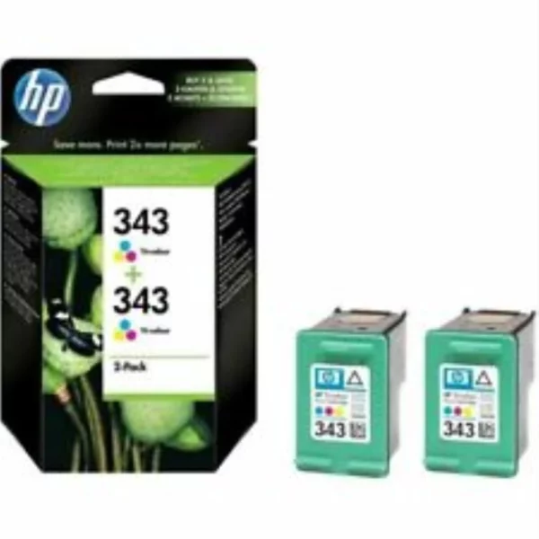 HP 343 Tri-Colour Ink Cartridges 2-Pack (Genuine) (CB332EE) Top-quality