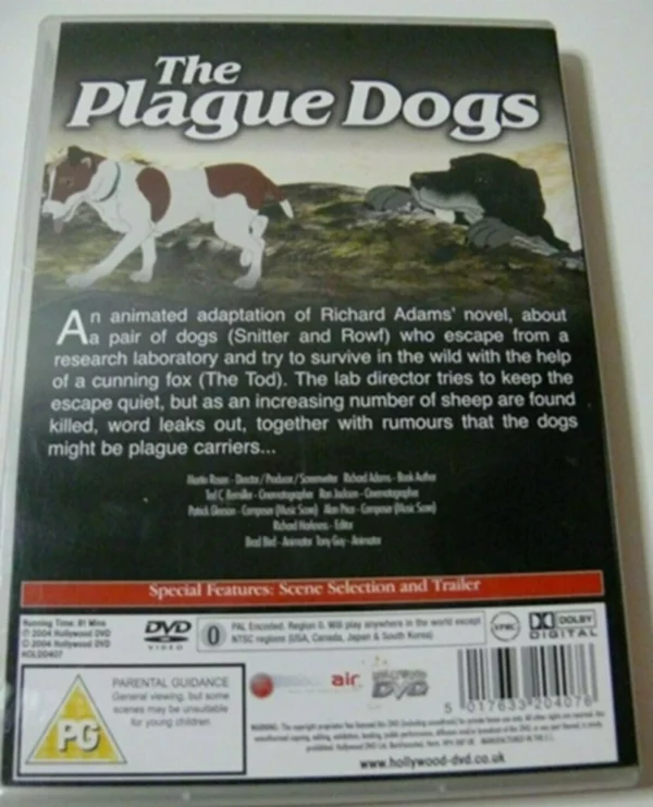 Plague Dogs Patrick Stewart 2004 DVD Top-quality Free UK shipping