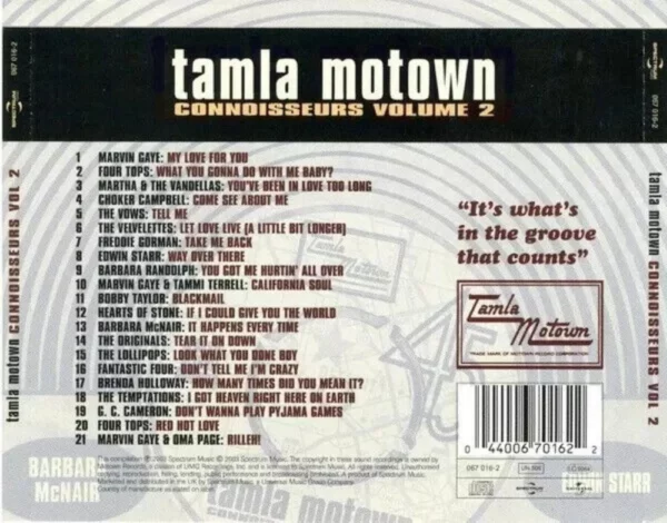 Tamla Motown Connoisseurs 2 Various 2003 CD Top-quality Free UK shipping