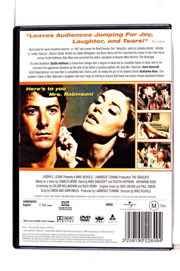 The Graduate Dustin Hoffman 2004 DVD Top-quality Free UK shipping