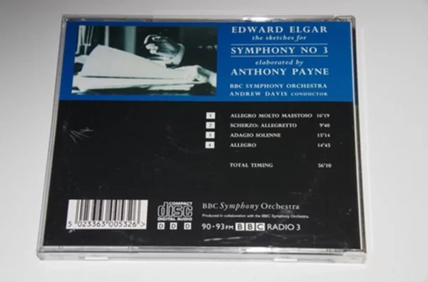 Elgar/Payne - The Sketches for Symphony No. 3 Edward Elgar 2002 CD Top-quality