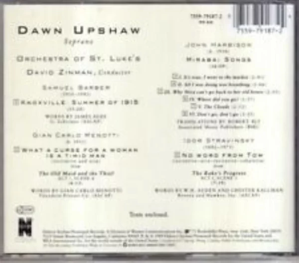 Dawn Upshaw: Knoxville: the Summer of 1915 Dawn Upshaw 1999 CD Top-quality