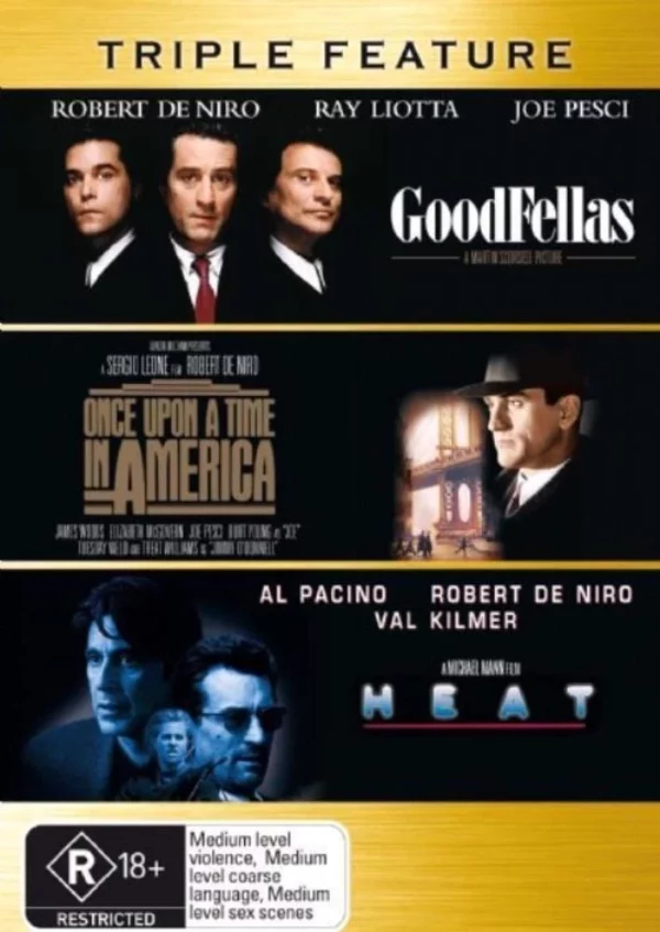 Heat, Once Upon A Time In America / Goodfellas Robert De Niro DVD Top-quality