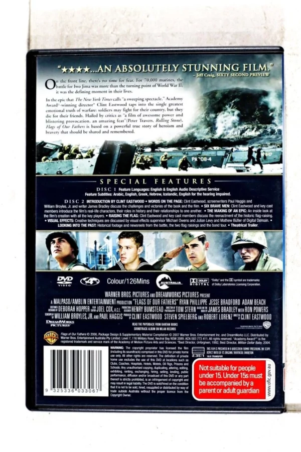 Flags Of Our Fathers Ryan Phillippe 2006 DVD Top-quality Free UK shipping